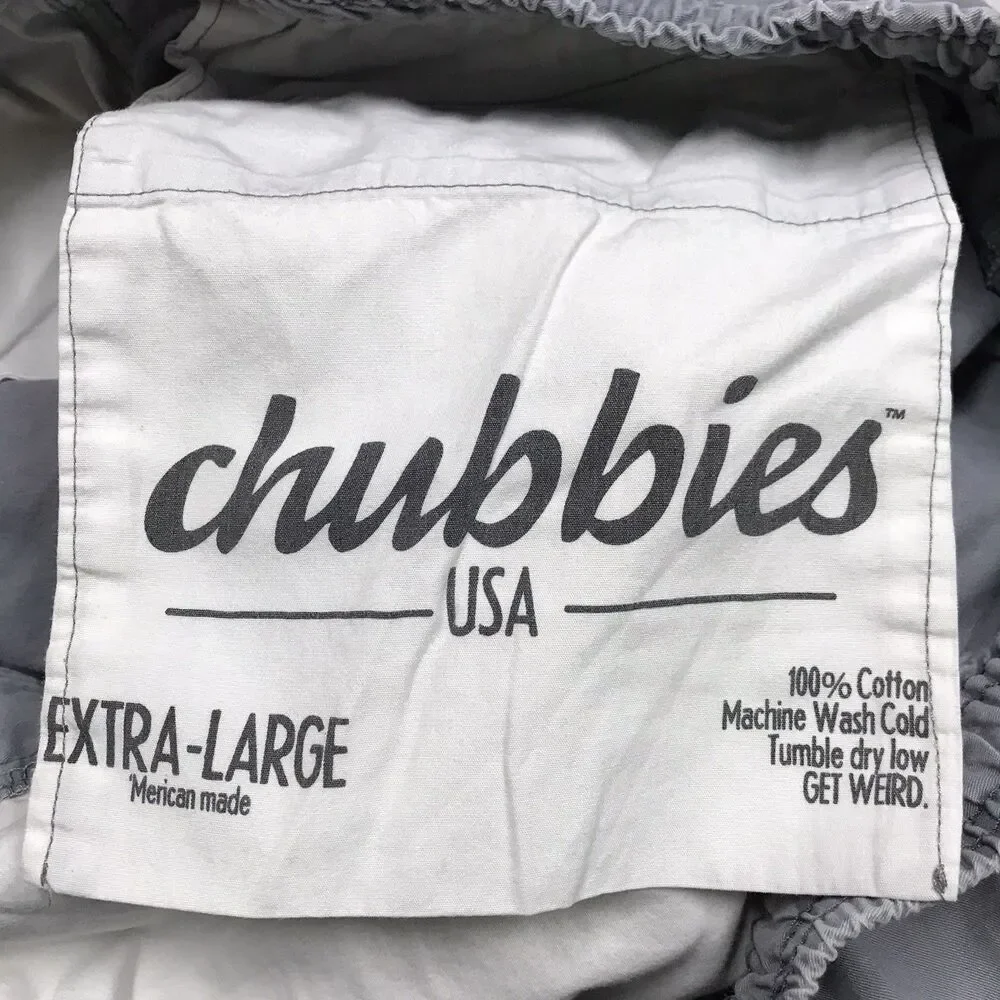CHUBBIES Off Duty Shorts Men XL 34 Gray Elastic Waist Drawstring Pockets Cotton